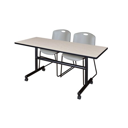Kobe FlipTop Table, 60" W, 29" H, Laminate Top, Maple MKFT6024PL44GY